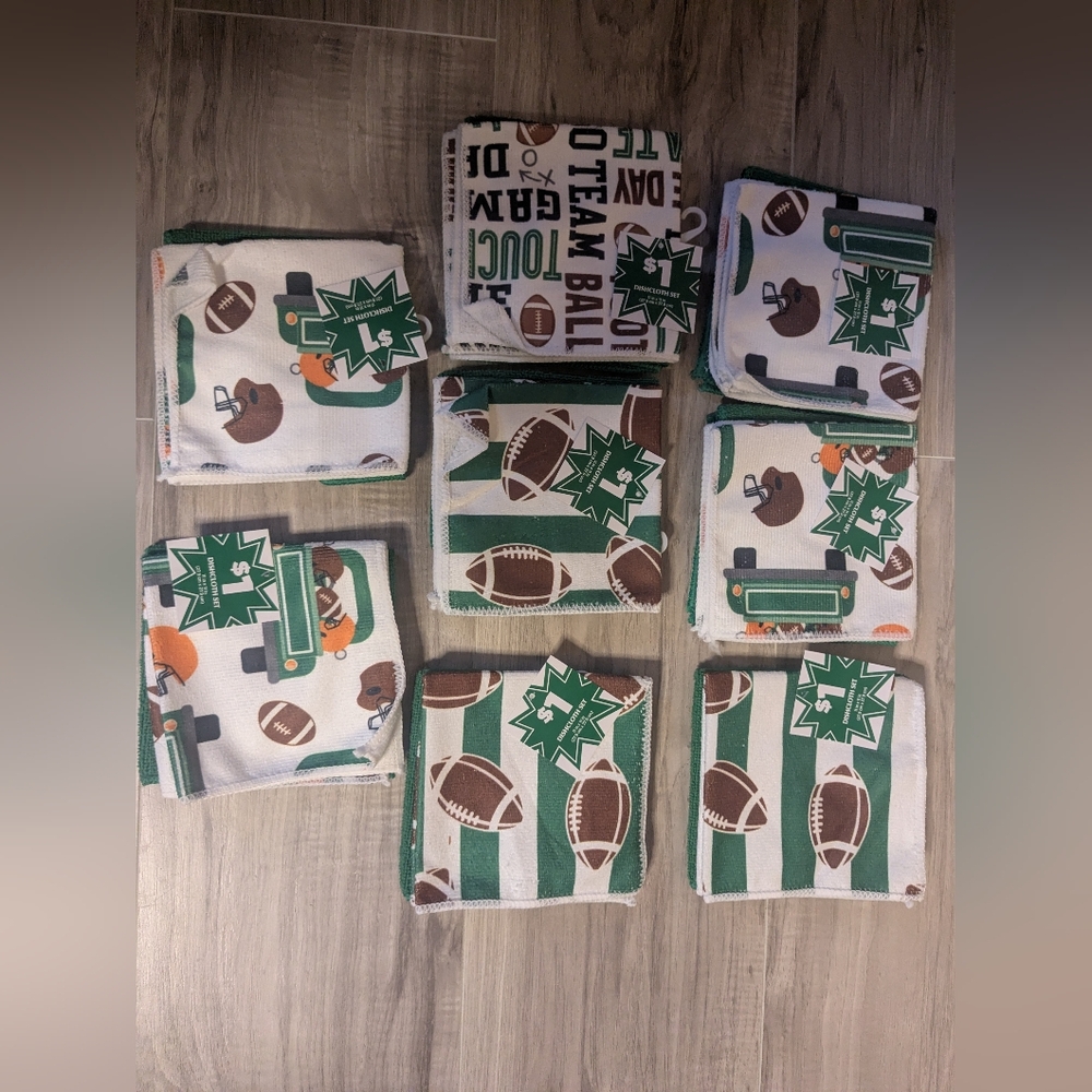 Dish Cloths (New) Bundle Pack Football Sports Home Decor